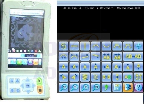 Tactile screen for computerized embroidery machine